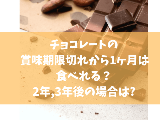 チョコレートの賞味期限切れから1ヶ月 食べれる 2年 3年後の場合は きになる